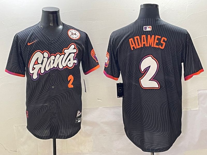 Men San Francisco Giants #2 Adames Black Second generation Joint Name Nike 2025 MLB Jersey style 22->san francisco giants->MLB Jersey